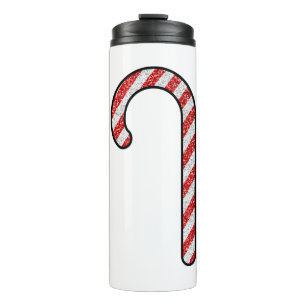 Glitter Candy Cane Thermal Tumbler