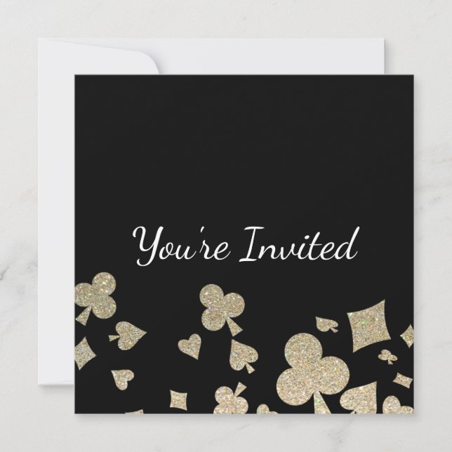 Glitter Casino Birthday Party Invitation (Front)