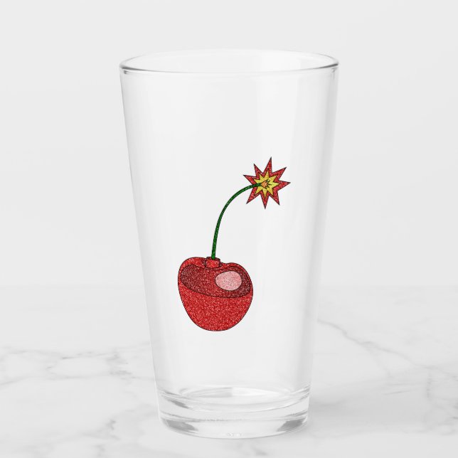 Glitter Cherry Bomb Glass (Front)