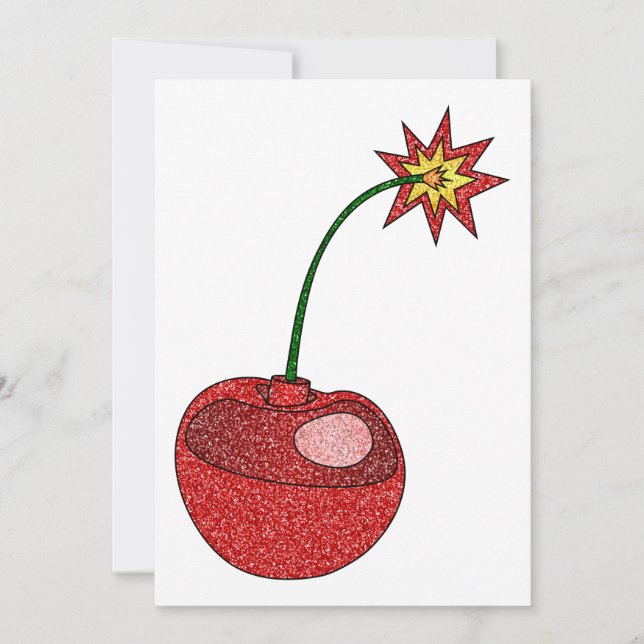 Glitter Cherry Bomb Holiday Card (Front)