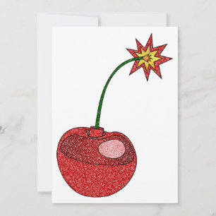 Glitter Cherry Bomb Invitation