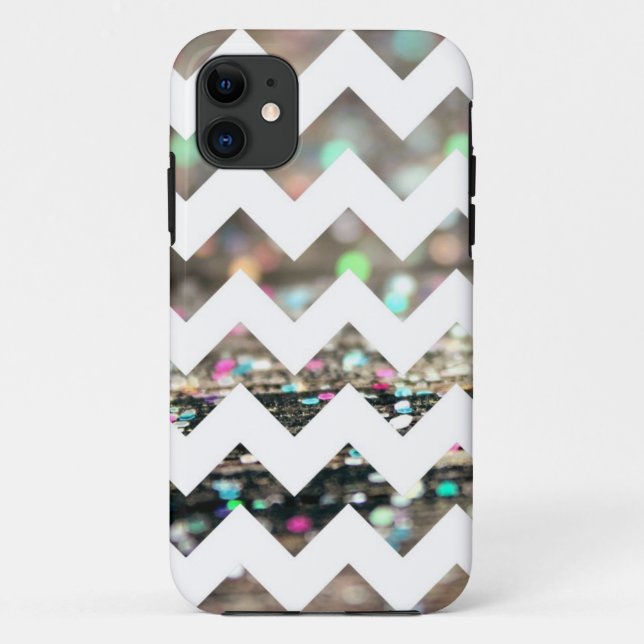 Glitter Chevron Pattern iPhone Case (Back)