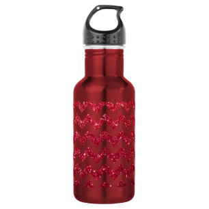 Glitter Chevron Red 532 Ml Water Bottle