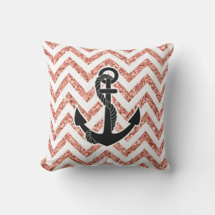 Glitter Chevrons Throw Pillow