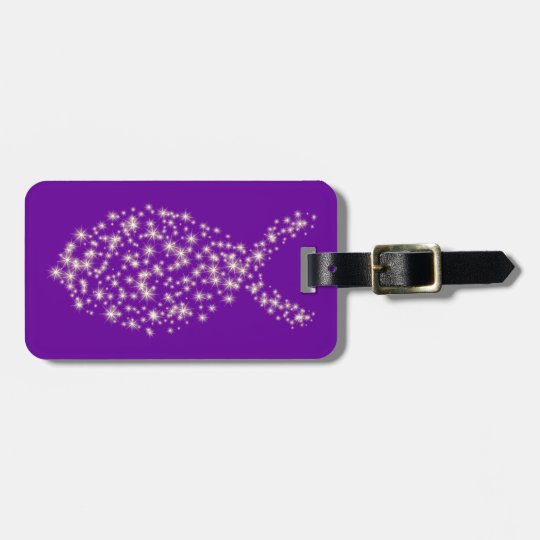 Glitter Christian Fish Symbol Bag Tag
