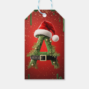 Glitter Christmas A For Name Decor Gift Tags