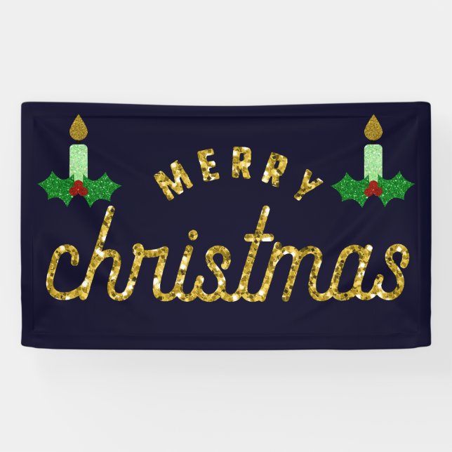Glitter Christmas Candle Banner (Horizontal)
