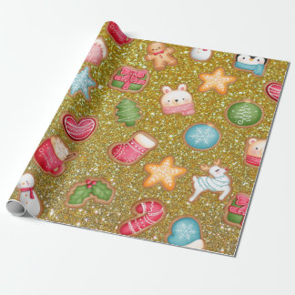 Glitter Christmas Cookies Wrapping Paper