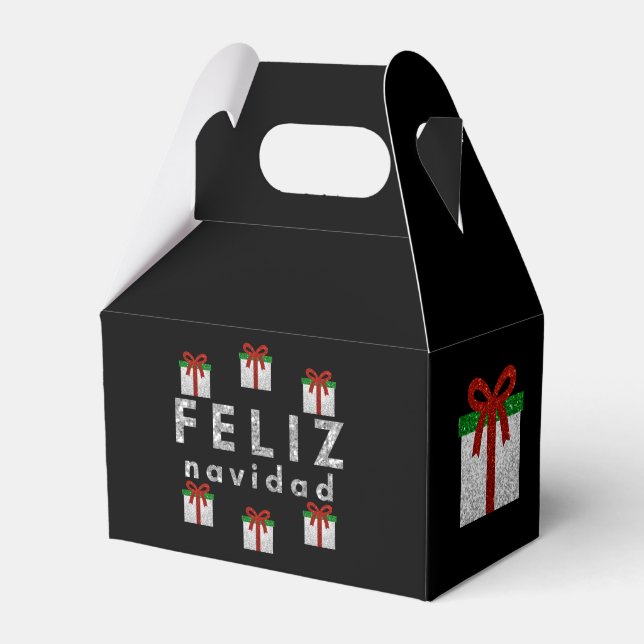 Glitter Christmas Gift Favor Box (Front Side)