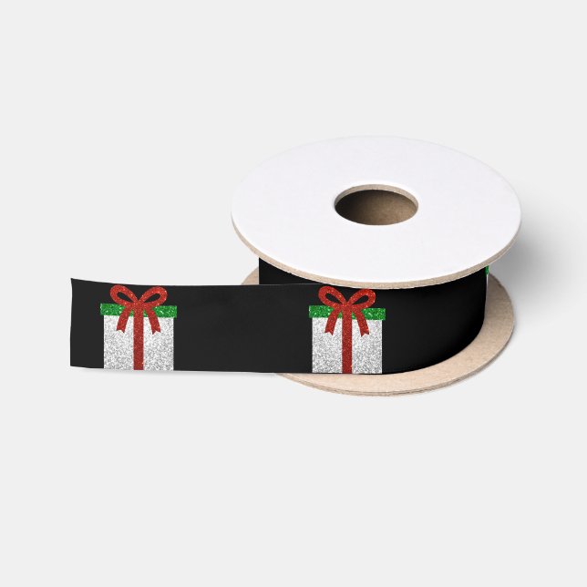 Glitter Christmas Gift Satin Ribbon (Spool)