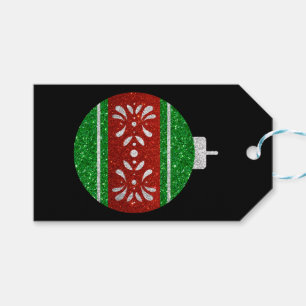 Glitter Christmas Ornament Gift Tags