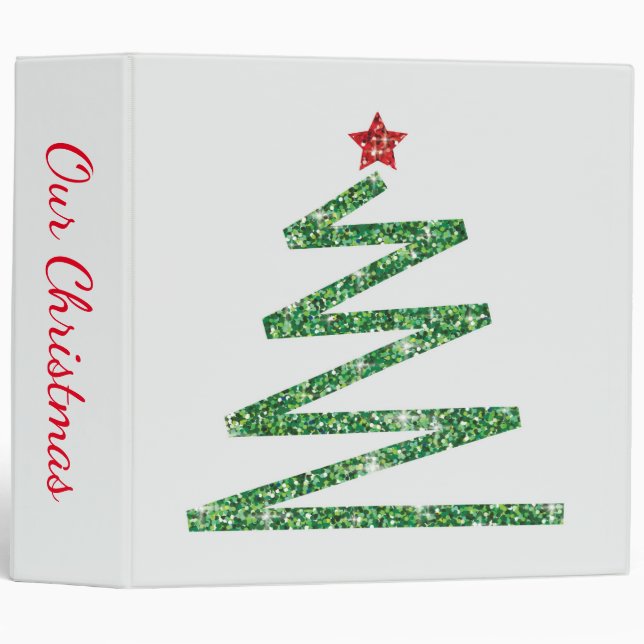 Glitter Christmas tree Binder (Front/Spine)