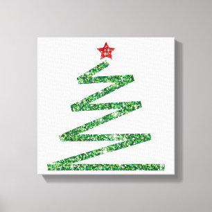 Glitter Christmas tree Canvas Print