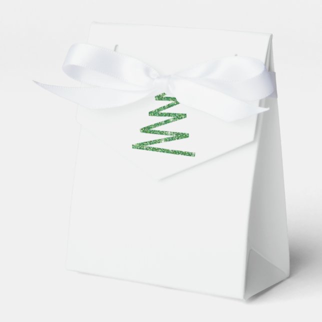 Glitter Christmas tree Favor Box (Front Side)