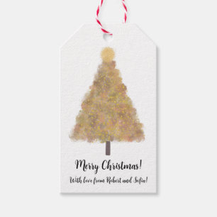 Glitter christmas tree  gift tags