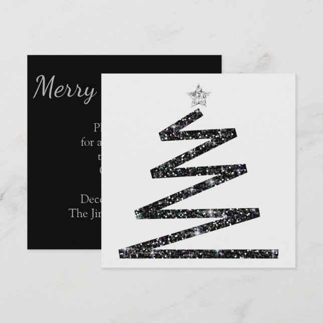 Glitter Christmas tree Invitation (Front/Back)