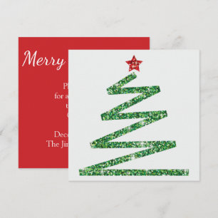 Glitter Christmas tree Invitation