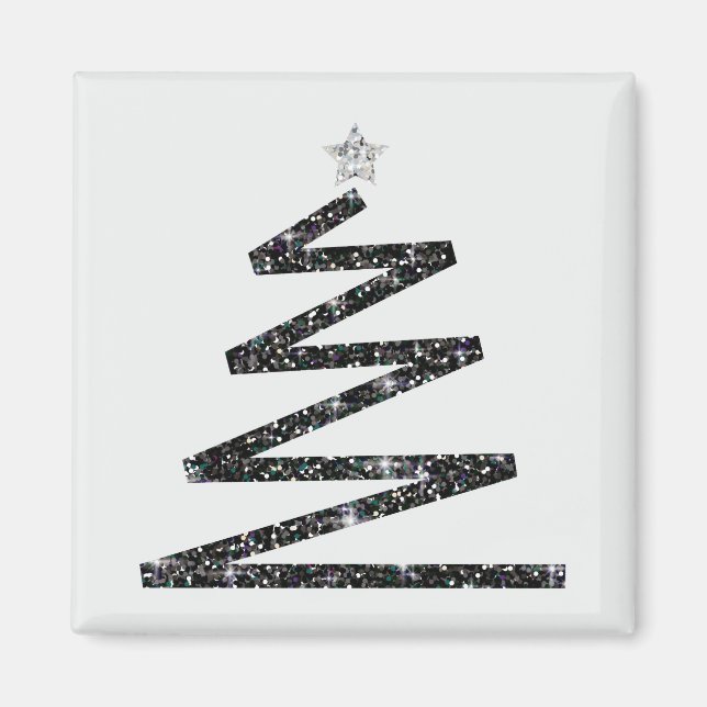 Glitter Christmas tree Magnet (Front)
