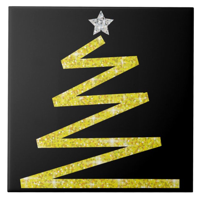 Glitter Christmas tree Tile (Front)