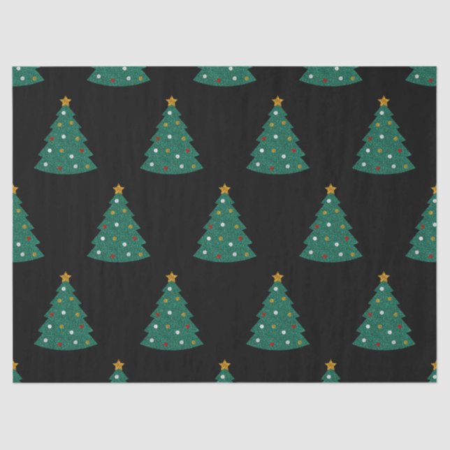 Glitter Christmas Tree Tissue Paper (Front)