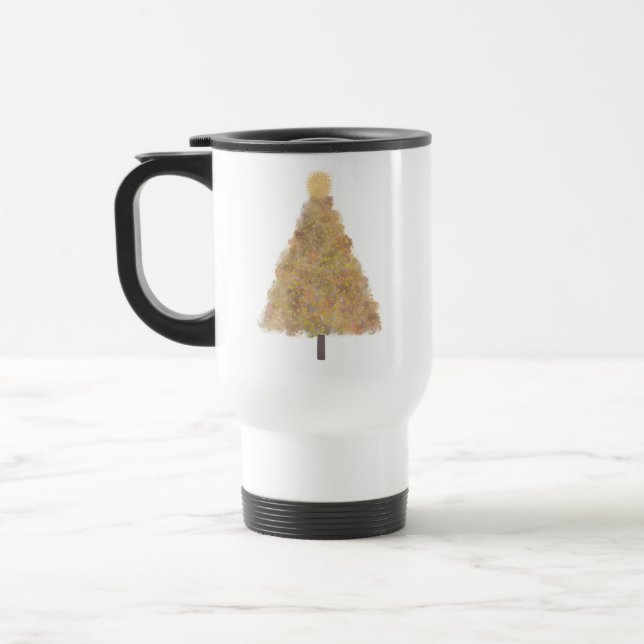 Glitter christmas tree    travel mug (Left)