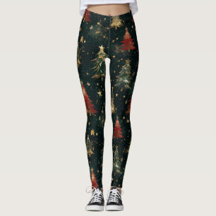 Glitter Christmas Trees & Stars (2) Leggings