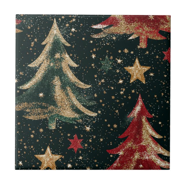 Glitter Christmas Trees & Stars (3) Tile (Front)