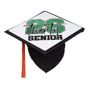 Glitter Class of 2026 Senior Typography Design Graduation Cap Topper
