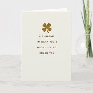 Glitter Clover Good Luck Card