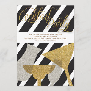 Glitter Cocktail Party Invitations
