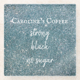 Glitter, Coffee or Tea preferences Customize Glass Coaster