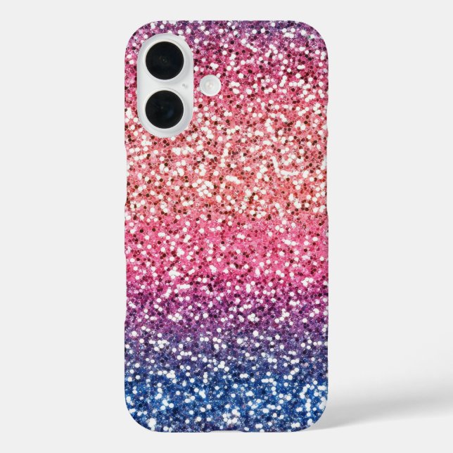 Glitter Colour Pink Blue Ombre Case-Mate iPhone Case (Back)