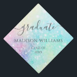 Glitter Colourful Glamourous Pretty Pattern Graduation Cap Topper<br><div class="desc">Aesthetic pretty chic bokeh glitter background in beautiful pastel colours,  that you can personalize with your custom monogram and/or name.</div>
