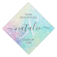 Glitter Colourful Glamourous Pretty Pattern Graduation Cap Topper