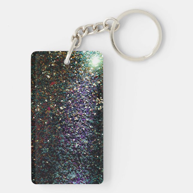 Glitter comet & stars keychain (Back)