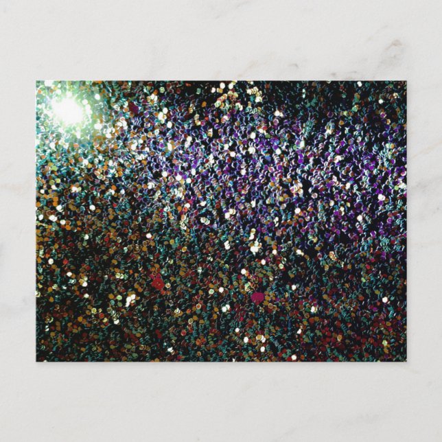 Glitter comet & stars postcard (Front)