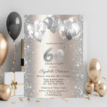 Glitter Confetti Balloons Champagne 60th Birthday Invitation<br><div class="desc">A modern,  chic and glamourous glitter confetti,  and balloons on a champagne background.</div>