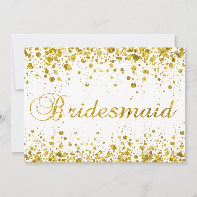 Glitter Confetti | Be My Bridesmaid Invitation (Front)