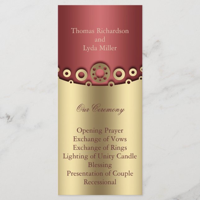 Glitter Confetti Faux Foil Wedding Program (Front)