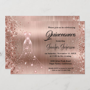 Glitter confetti Quinceanera Invitation
