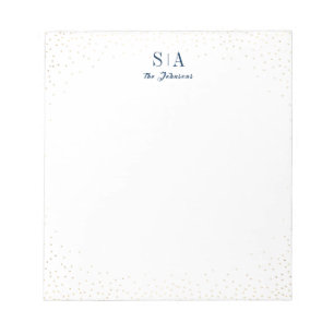 Glitter couple's monogram personalized Stationery Notepad