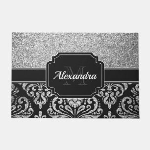Glitter Damask Doormat