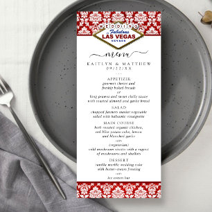 Glitter Damask Las Vegas Wedding Menu
