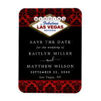Glitter Damask Las Vegas Wedding Save The Date