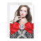 Glitter Damask & Red Bow Sweet 16 Photo Invite
