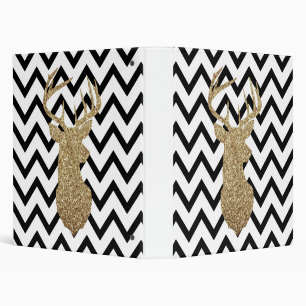 Glitter deer chevron binder