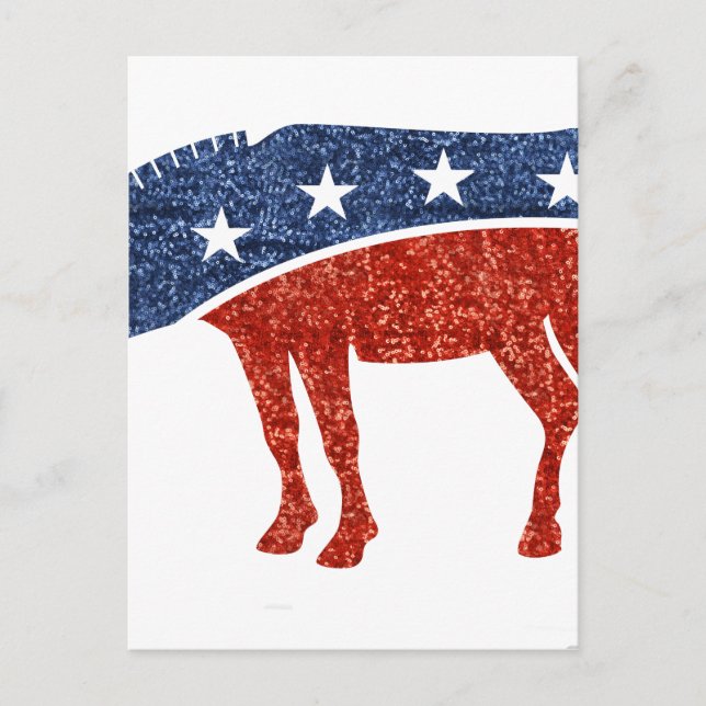 glitter democrat donkey postcard (Front)