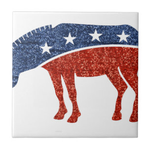 glitter democrat donkey tile