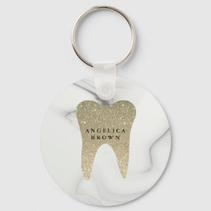 Glitter Dental Marble Pattern Keychain