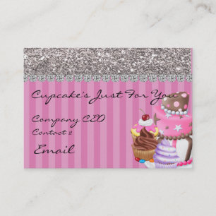 Glitter Design BAKERY Business Card BLING TOO